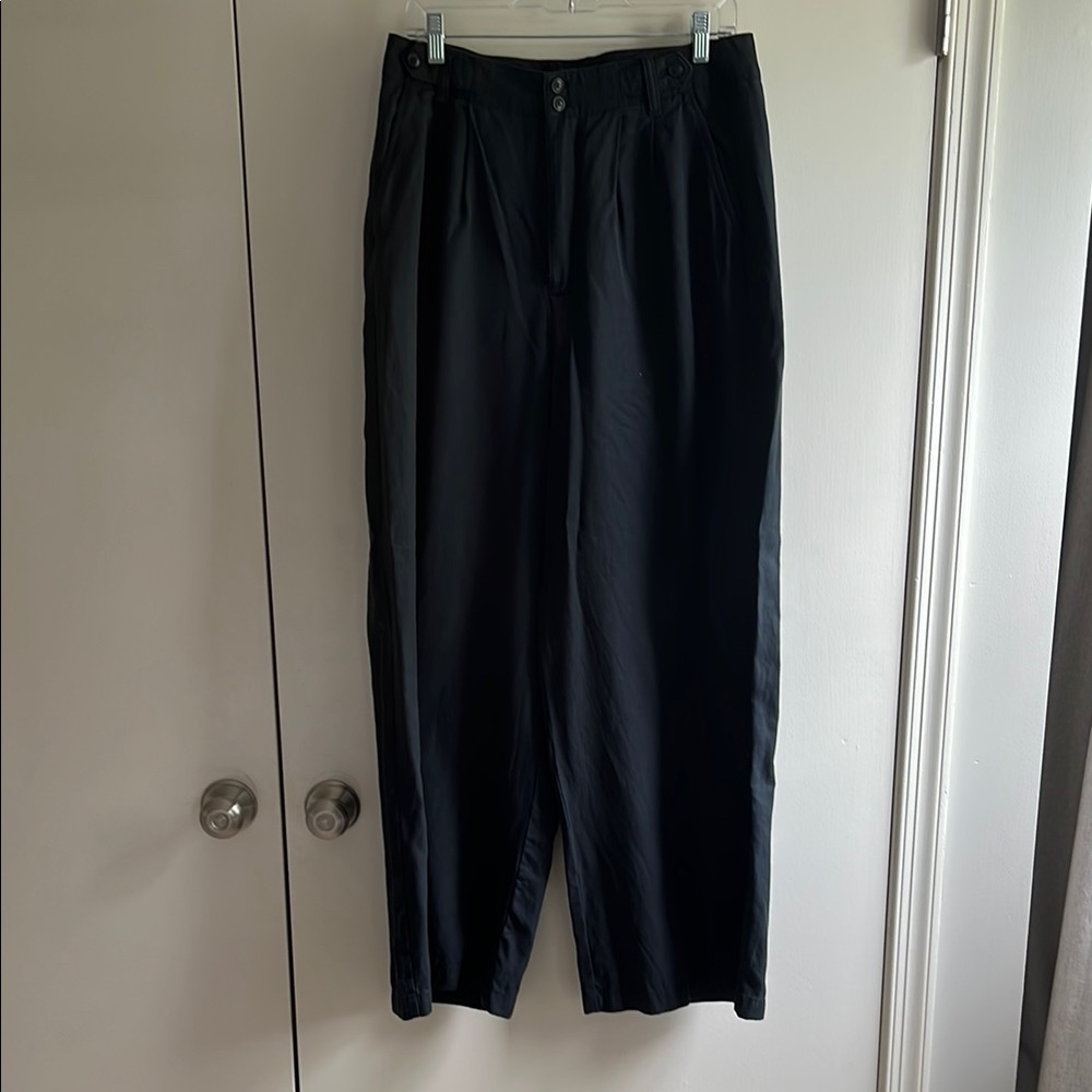 Madewell Black Dress Pants Wide-Leg High-Waisted